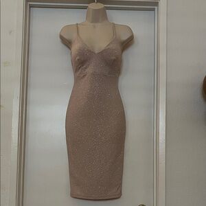 Windsor Sparkle Midi Slip Dress in Nude Blush